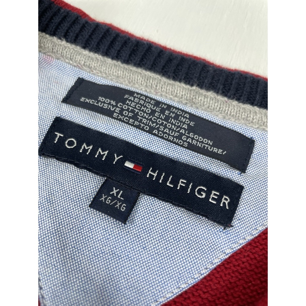 Tommy Hilfiger Men's Golf Red Sweater Vest 90s XL Grandpa Dad VTG Classic Preppy - Picture 4 of 16